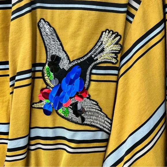 Zara Kimono Wrap Sequin Top Size Medium/Large Mustard Yellow Great Condition - Picture 6 of 12